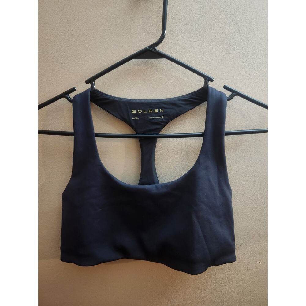 Golden Aritzia Black Sports Bra Size S Wireless No Pads
